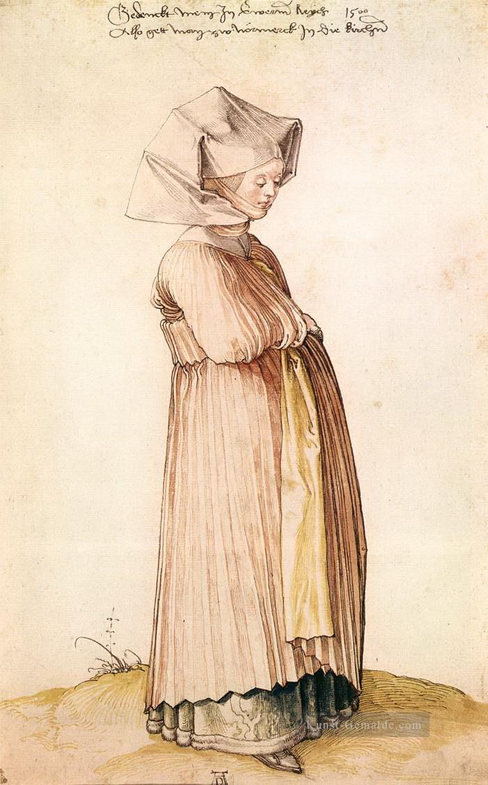Nürnberg Frau gekleidet für Kirche Albrecht Dürer Ölgemälde